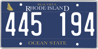 RI license plate 445194
