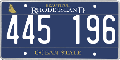 RI license plate 445196