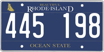 RI license plate 445198