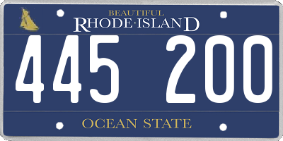 RI license plate 445200