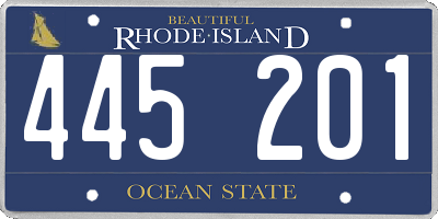 RI license plate 445201