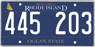 RI license plate 445203
