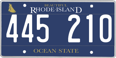 RI license plate 445210