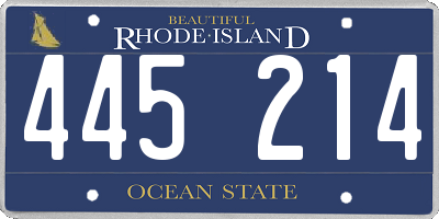 RI license plate 445214