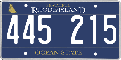 RI license plate 445215