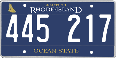 RI license plate 445217