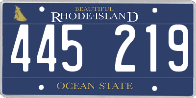 RI license plate 445219