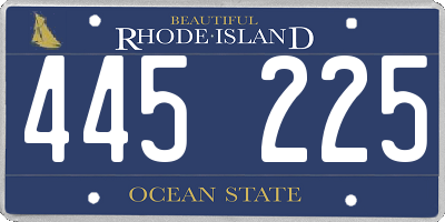 RI license plate 445225