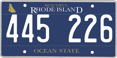 RI license plate 445226