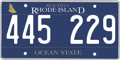 RI license plate 445229