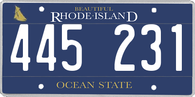 RI license plate 445231