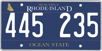 RI license plate 445235