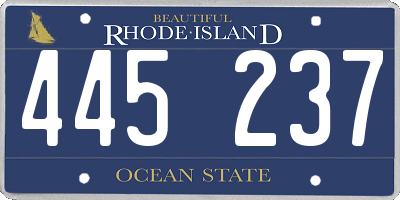 RI license plate 445237