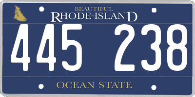 RI license plate 445238