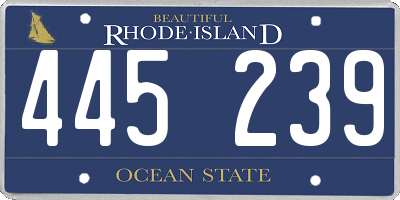 RI license plate 445239