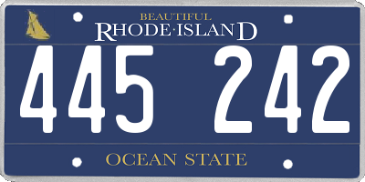 RI license plate 445242