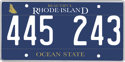 RI license plate 445243