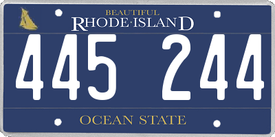 RI license plate 445244