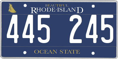 RI license plate 445245