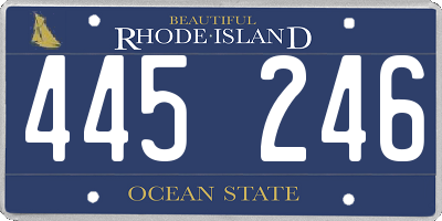 RI license plate 445246