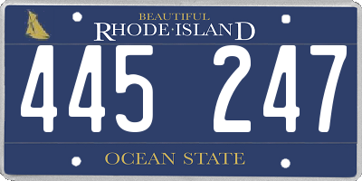 RI license plate 445247