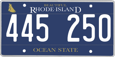 RI license plate 445250