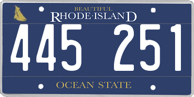 RI license plate 445251