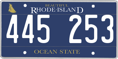 RI license plate 445253