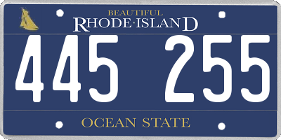 RI license plate 445255