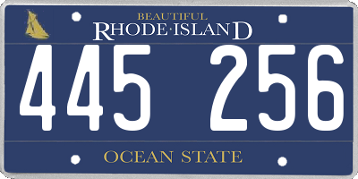 RI license plate 445256
