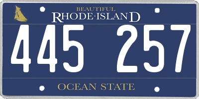 RI license plate 445257