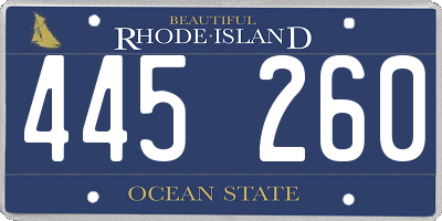 RI license plate 445260