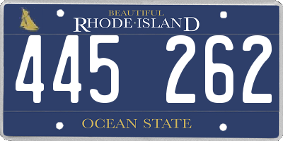 RI license plate 445262