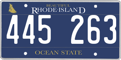 RI license plate 445263