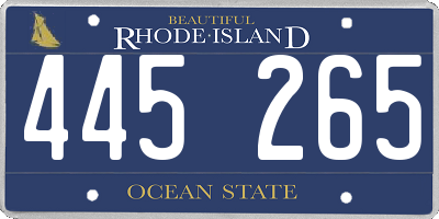 RI license plate 445265