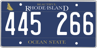 RI license plate 445266