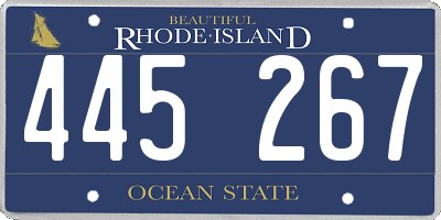 RI license plate 445267