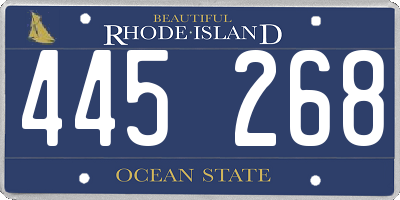RI license plate 445268