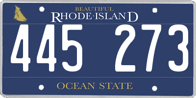 RI license plate 445273