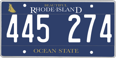 RI license plate 445274