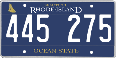 RI license plate 445275