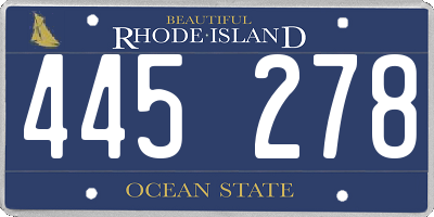 RI license plate 445278