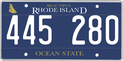 RI license plate 445280