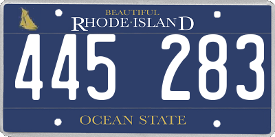RI license plate 445283