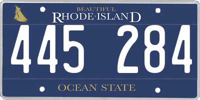 RI license plate 445284