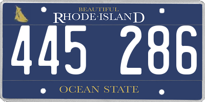 RI license plate 445286