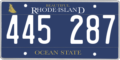 RI license plate 445287