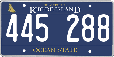 RI license plate 445288
