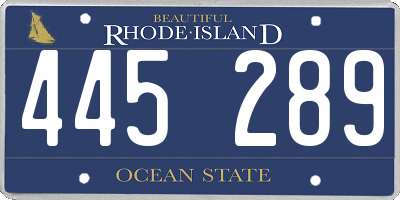 RI license plate 445289