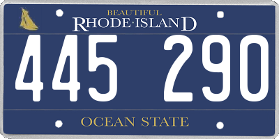 RI license plate 445290